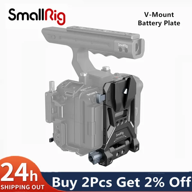 SmallRig V-Mount Battery Mount Plate do lustrzanek cyfrowych bez lusterka Sony Alpha 7R V/Alpha 7 IV/Alpha 7S III/Alpha 7C/FX30 4505