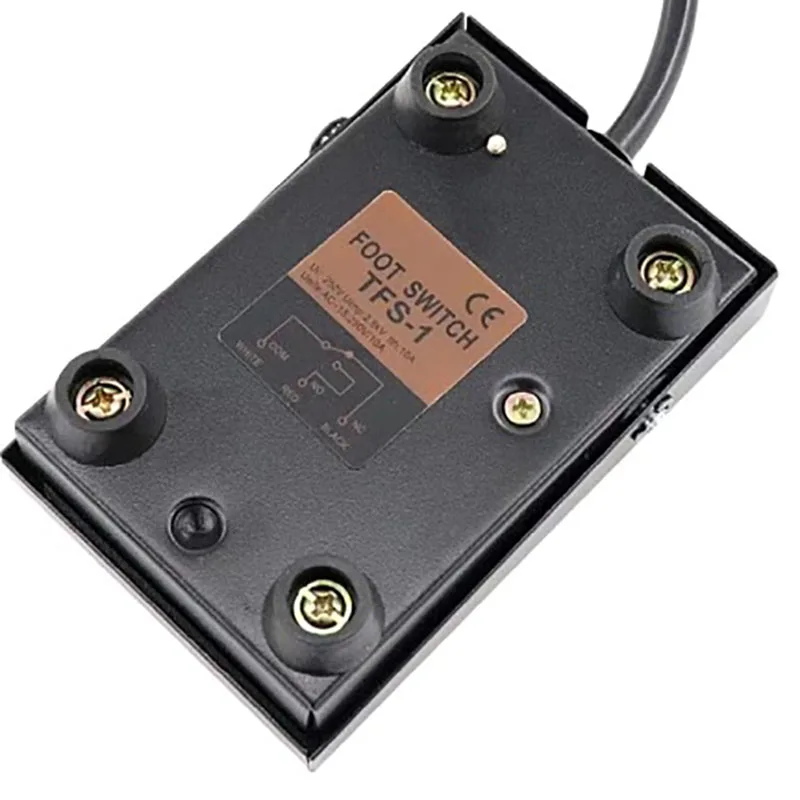 

Iron Shell Foot Switch TFS-1 With Cable 2 Meters 2 Core 3 Core Plug Machine Tool Controller Foot Pedal Switch 220V