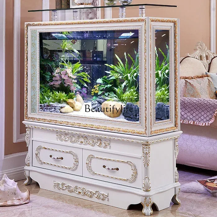 

European fish tank aquarium living room household lazy oxygenation silent screen partition ecological water free