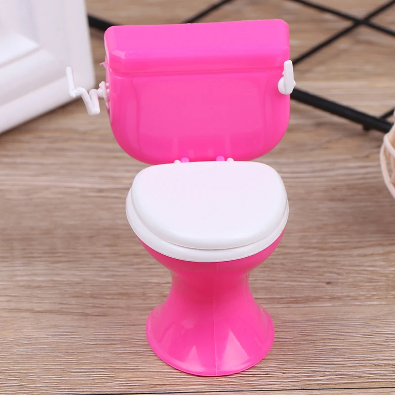 Dollhouse Furniture Bathroom Toilet Doll House Miniature Baby Pretend Toys