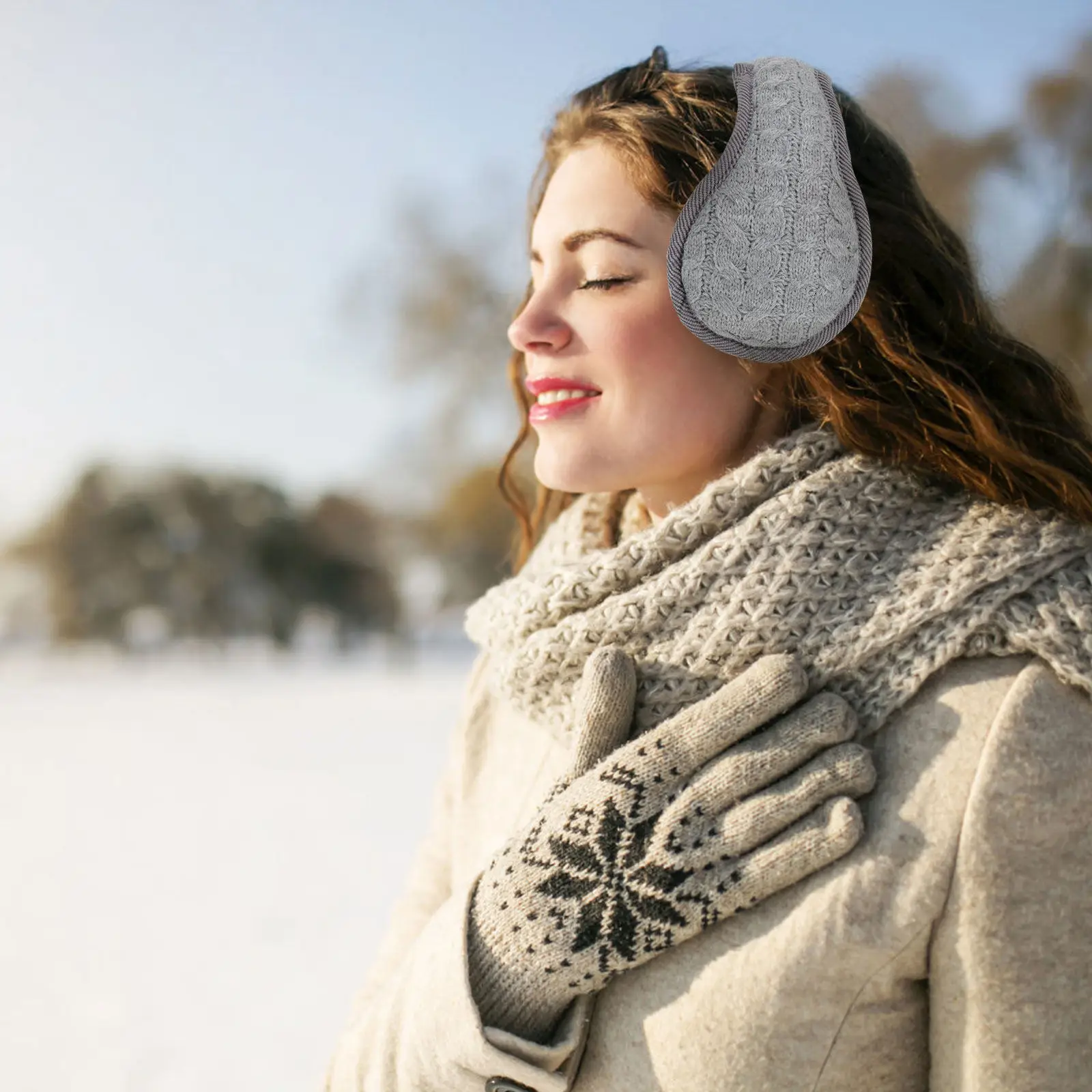

1Pcs Warm Cotton Earmuff Winter Ear Warmer for Outdoor Activities Knitted Comfortable Unisex Ear Protector Simple Design