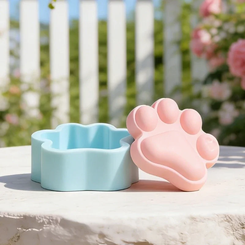 Q5WE Easy Releasing Silicone Mold Dog Paw for Making Decorative Storage Box and Jewelry Storage Versatile Project