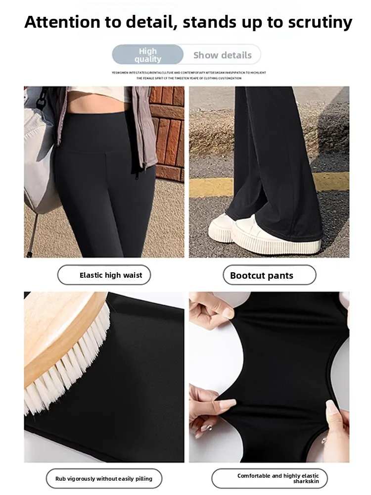ارتفاع الخصر Fce اصطف السراويل جلد arkskin المرأة السراويل اللياقة البدنية الخريف الشتاء عارضة واسعة الساق اليوغا السراويل زائد الحجم