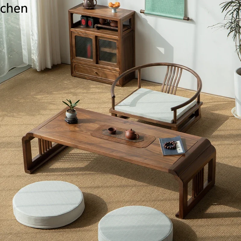 i5.15 Tatami Low Table and Chair Solid Wood Tea Room Living Room Bay Window Tea Table Tea Desk