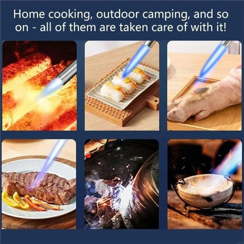 AB33-Gold Copper Portable For BBQ Cooking Gas Welding Torch High Temperature Temp Flame For Brazing
