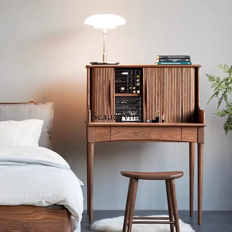 

North American Black Walnut Solid Wood Japanese Dresser Home Bedroom Vintage Makeup Table