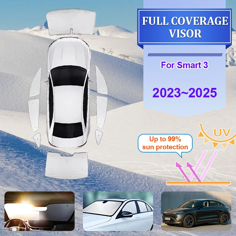 

For Smart 3 2023 2024 2025 Car Curtains Windshield Sun Visor Sunshades Covers Sunscreen Tools Heat insulation Auto Accessories