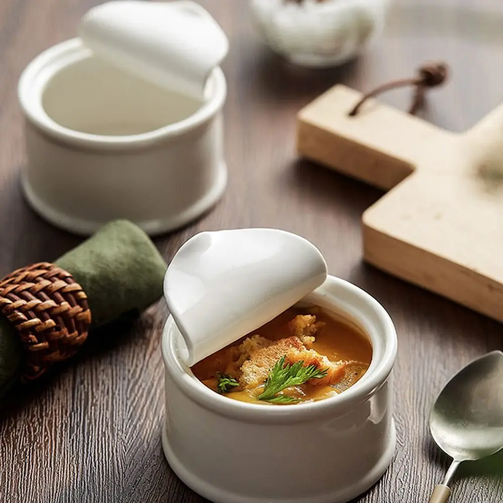 

Creative Ceramic Dessert Bowl Decorative Exquisite Baking Bowl Modern Style Small Stew Pot Puddings