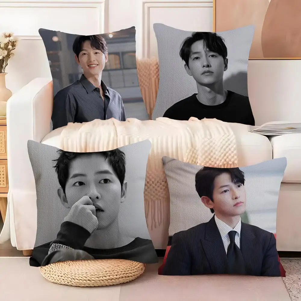 Song Joong-ki actor Cushion Cover  Plush Fabric Soft Double Sided Print Sofa Cushion Cover Throw Pillow Covers