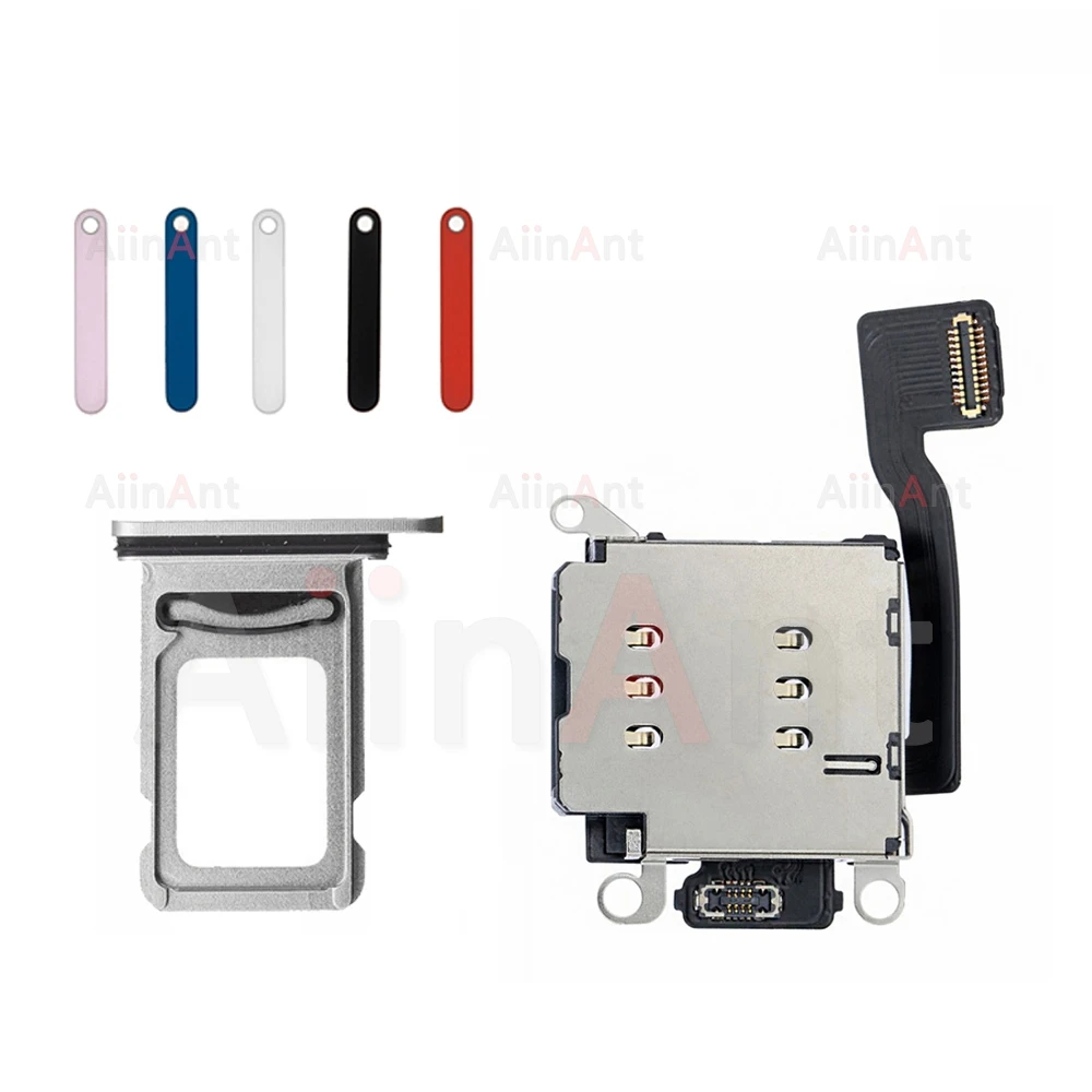 AiinAnt Double Dual Sim Card Reader Holder Adapter Connector Flex Cable For iPhone XR 11 12 13 Pro Max Phone Parts