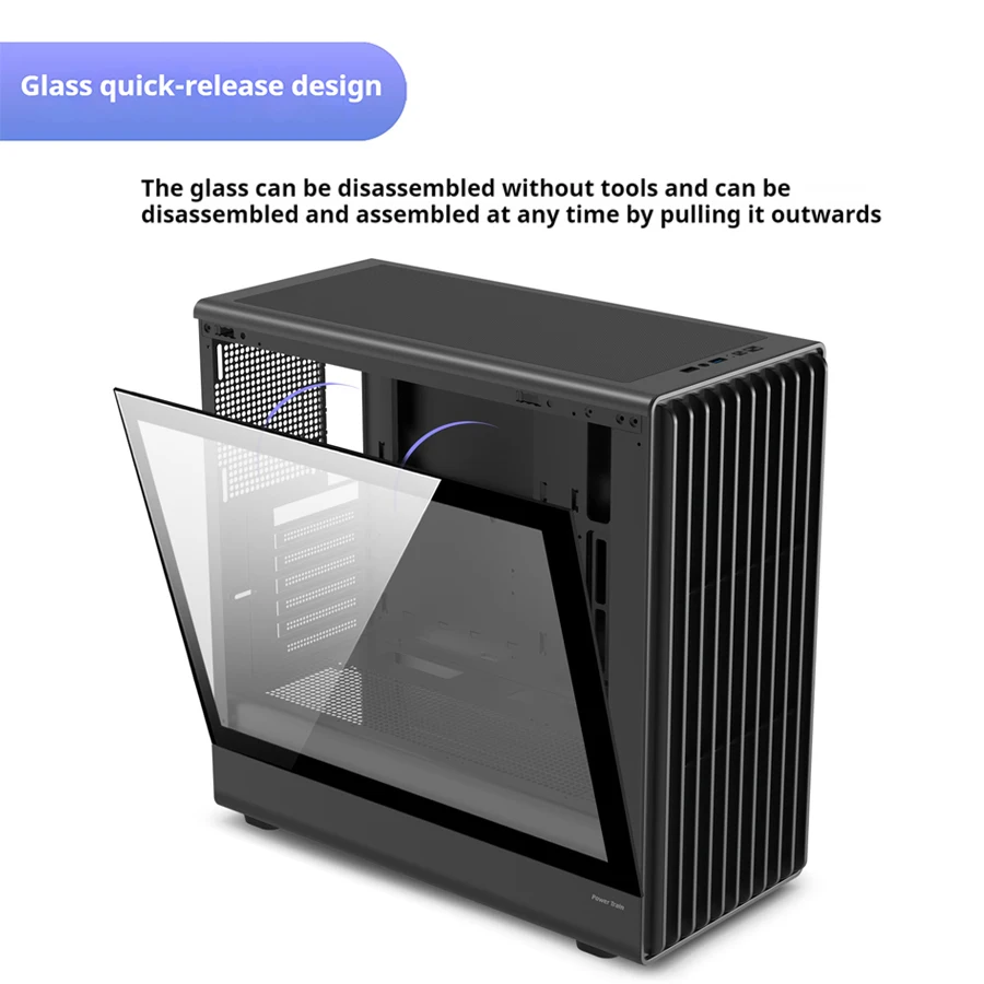 Power Train Zhenjie G3 PC Case USB3.0 Desktop M-ATX ITX ATX Glass Side-Transparent Support 360MM Water-Cooled Computer Case