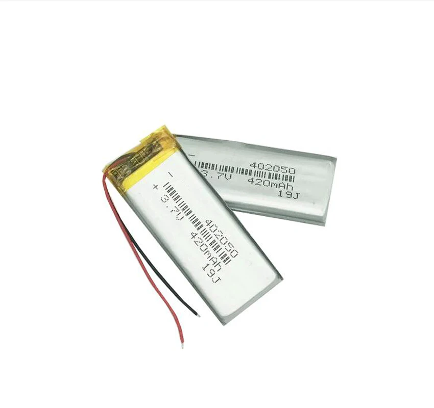 402050 420mah 3.7V Lithium Polymer Battery For Bluetooth Earphone Recording Pen Smart Watch Rechargeable Li-polymer Batteries