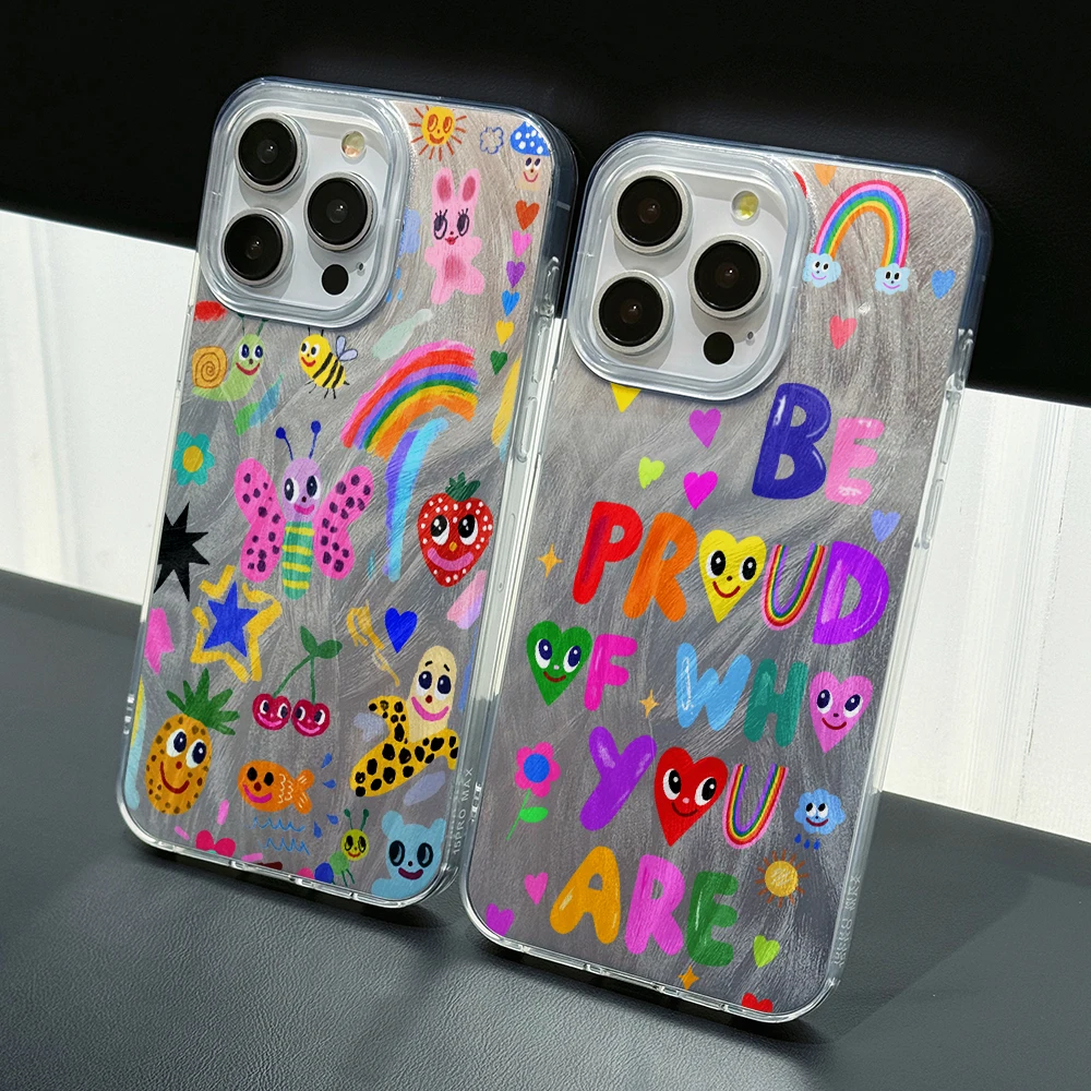 Bee Text Doodle Phone Case for Samsung Galaxy A73 A72 A55 A54 A53 A52 A34 A33 A32 A31 A23 A14 A13 4G 5G Feather Texture Cover