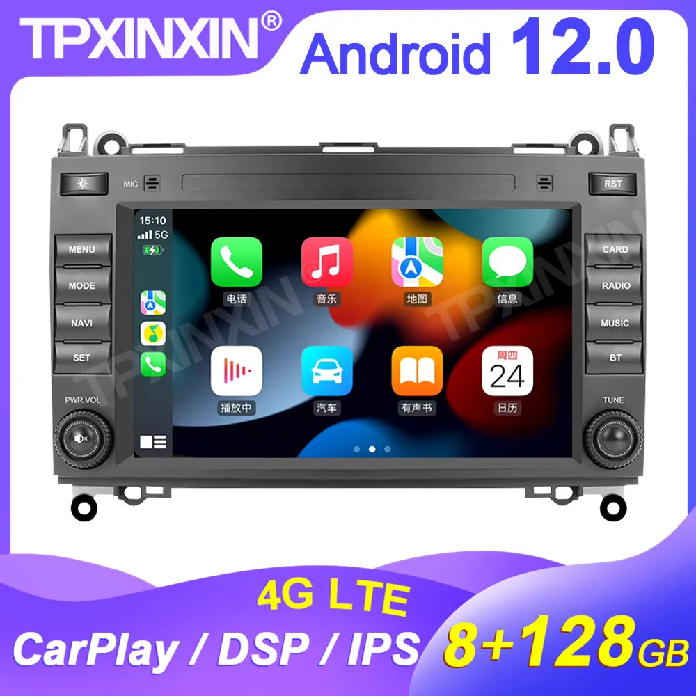 Carplay 8+128GB For BENZ B200 08-17 No disc levopeptide Android 13.0 4G LTE Radio GPS Stereo Receiver Navi Head Unit Audio Video