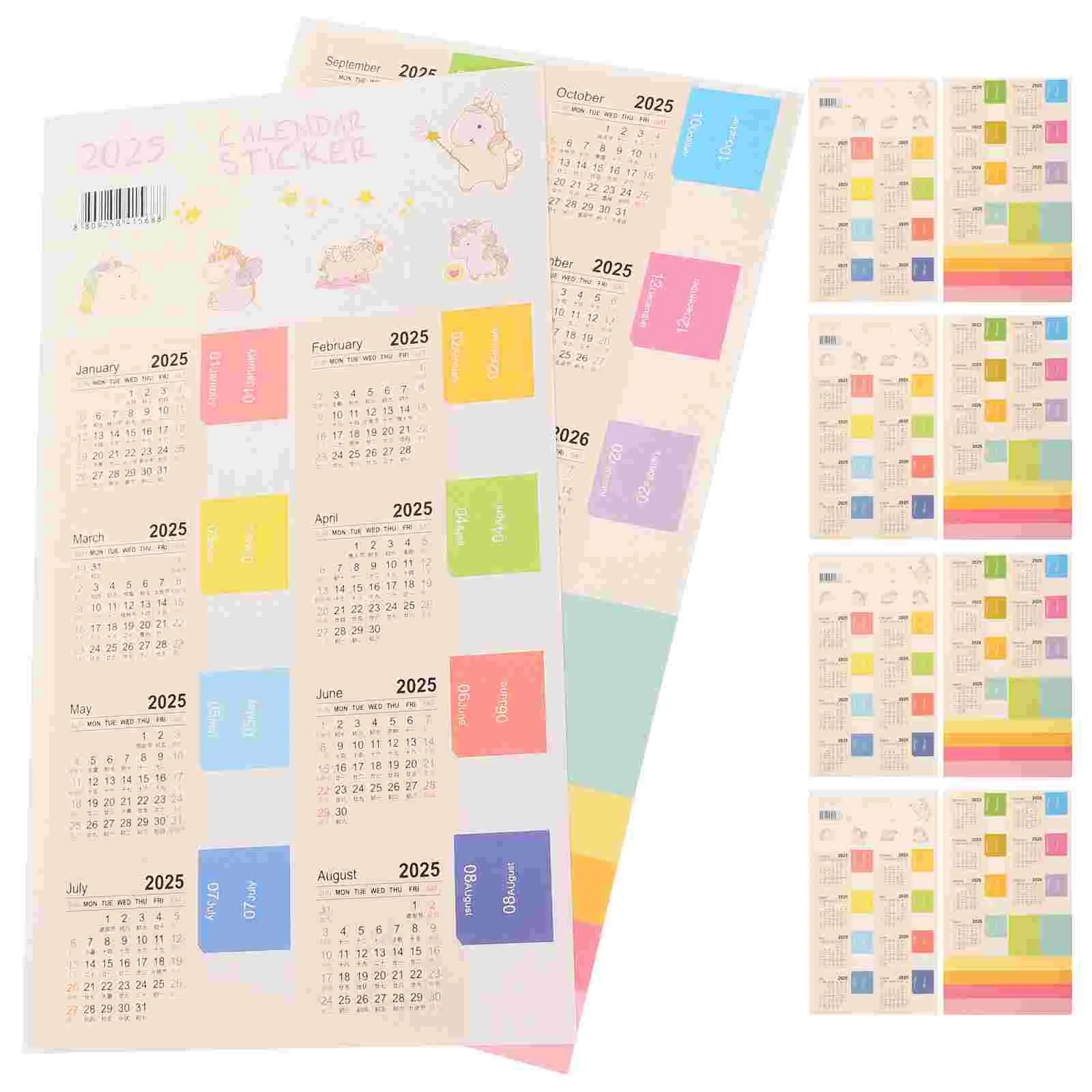 

6 Sets Advent Calendars Index Sticker Month Stickers Label Schedule Annual Planner White Office