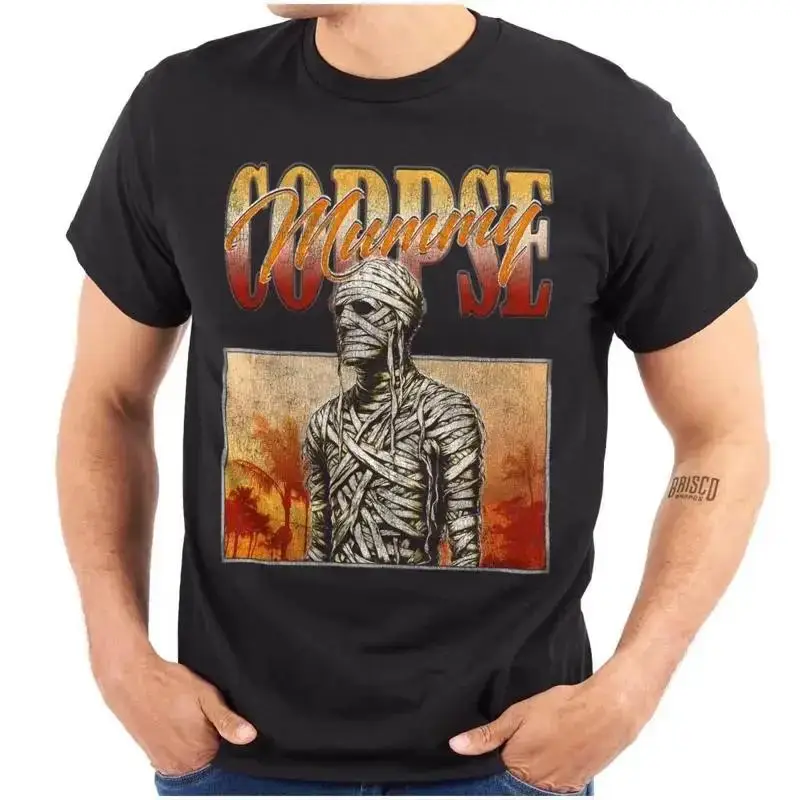 Cool Spooky Halloween Monster Corpse Mummy Womens or Mens Crewneck T Shirt Tee