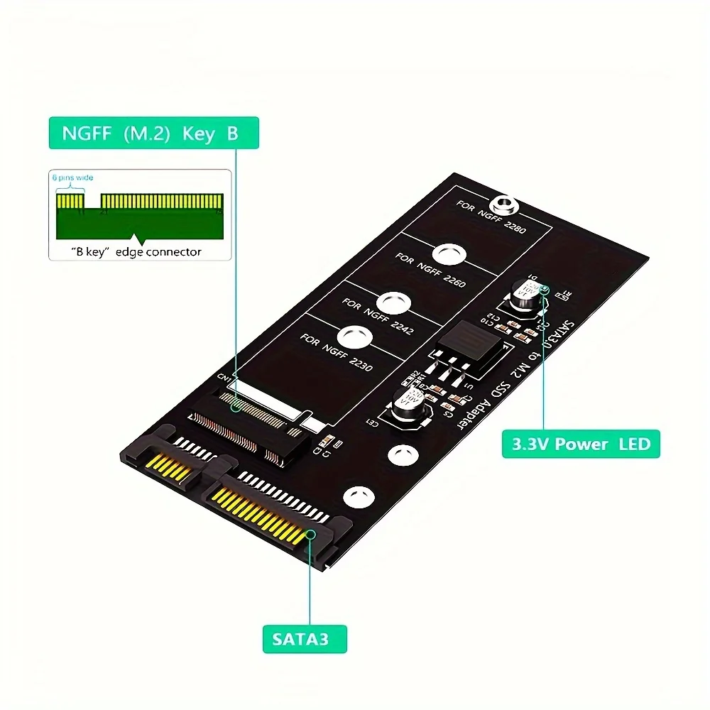 M.2 NGFF SSD To SATA 3.0 Adapter Card Converter: Boost Your Storage With B&M Key Protocol Solid State Disk Drive 2230, 2280, 224