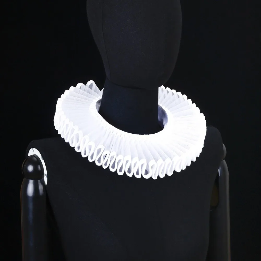 Detachable Shakespeare Neck Ruffled Collar Elegan Vintage Renaissance False Collar Victorian Costume Retro Ruff Collar Cosplay