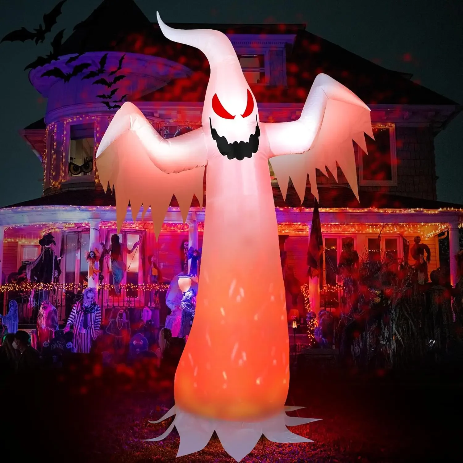 

Flame Light Outside Scary Blow Up Yard Halloween inflatables Outdoor Decorations for Holiday Party Garden Lawn Decor