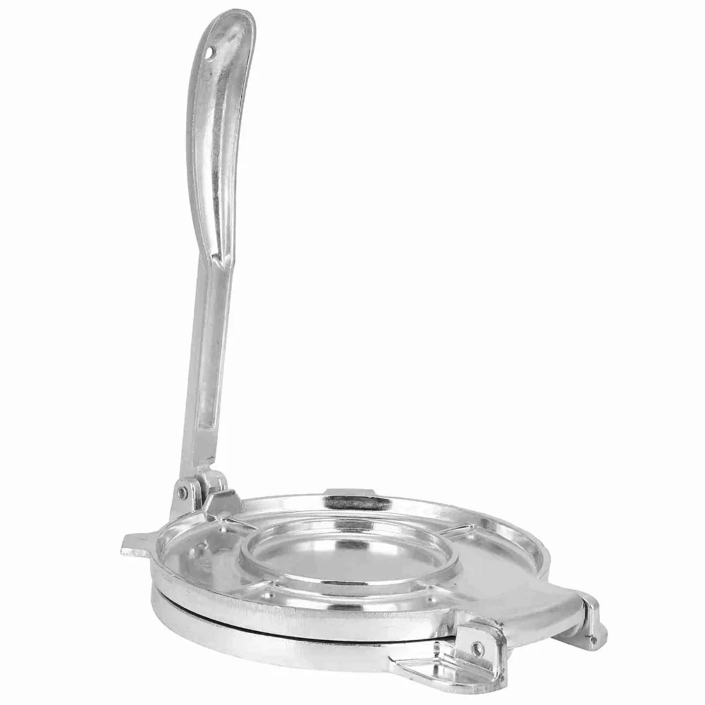 Aluminum Alloy Tortilla Press Maker Silver Manual Foldable Dough Pastry Press Tool Polished Time-Saver Roti Press