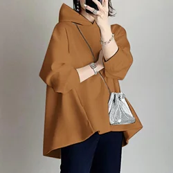 Wiosna jesień koreańska moda bawełniana z długim rękawem Oversize damska bluza z kapturem Casual Solid Color Streetwear pulowerowa bluza z kapturem Top