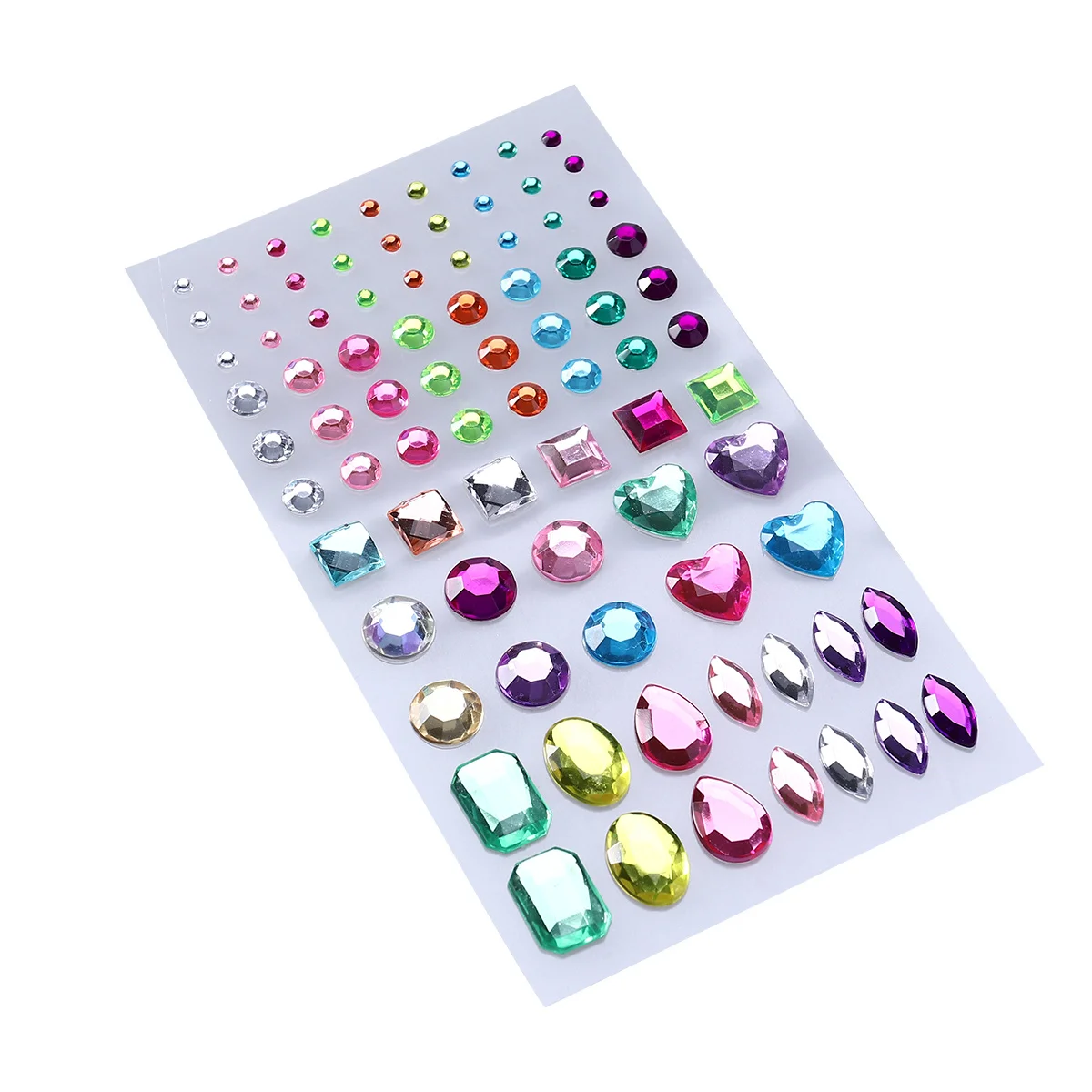 

White Self-Adhesive Acrylic Crystal Rhinestone Sticker Sheets Assorted Shapes Sizes for Crafts Scrapbooking Cellphone Car