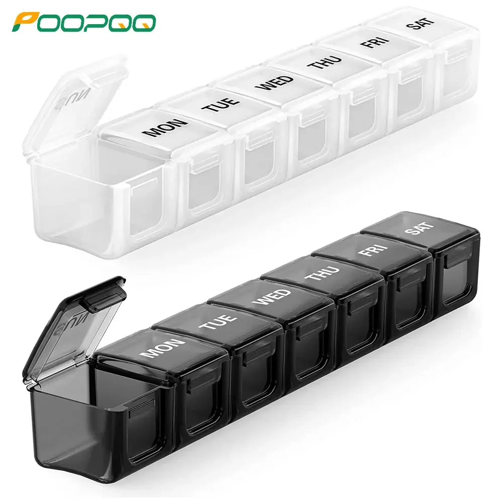 

Pill Organizer Weekly Pill Box XL, Big Pill Case 7 Days, Oversize Daily Medicine Organizer, Travel Pill Container, Pill Holders