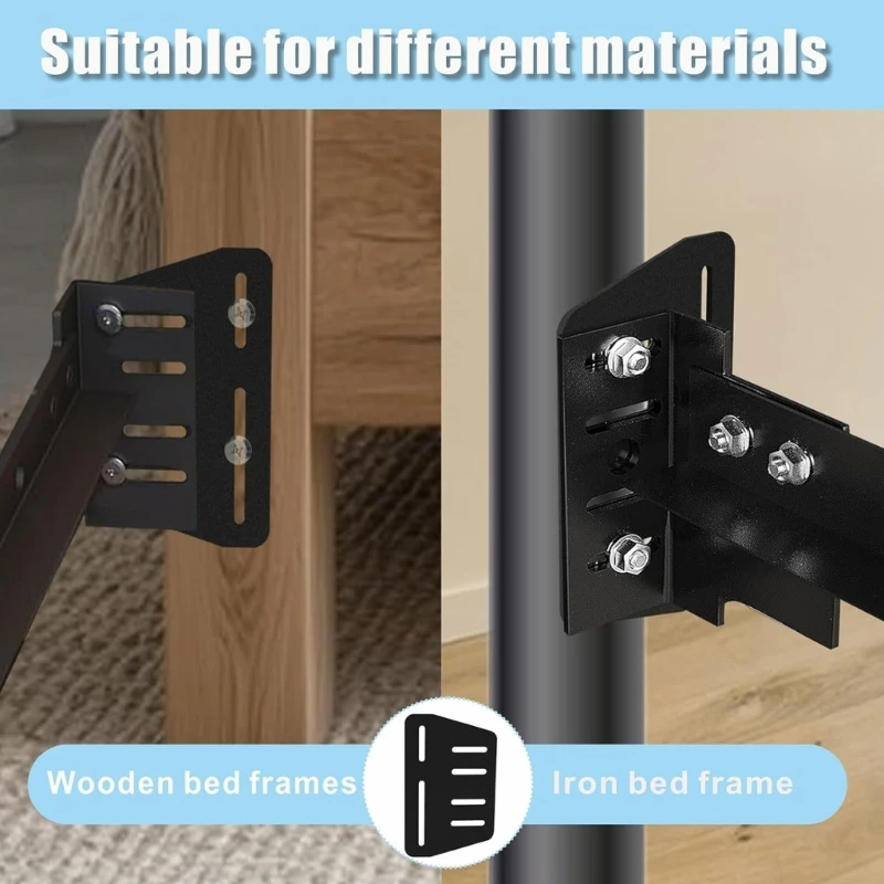 Headboard Plate Adjustable Metal Frame Bracket For Secure Bed Frame Connection