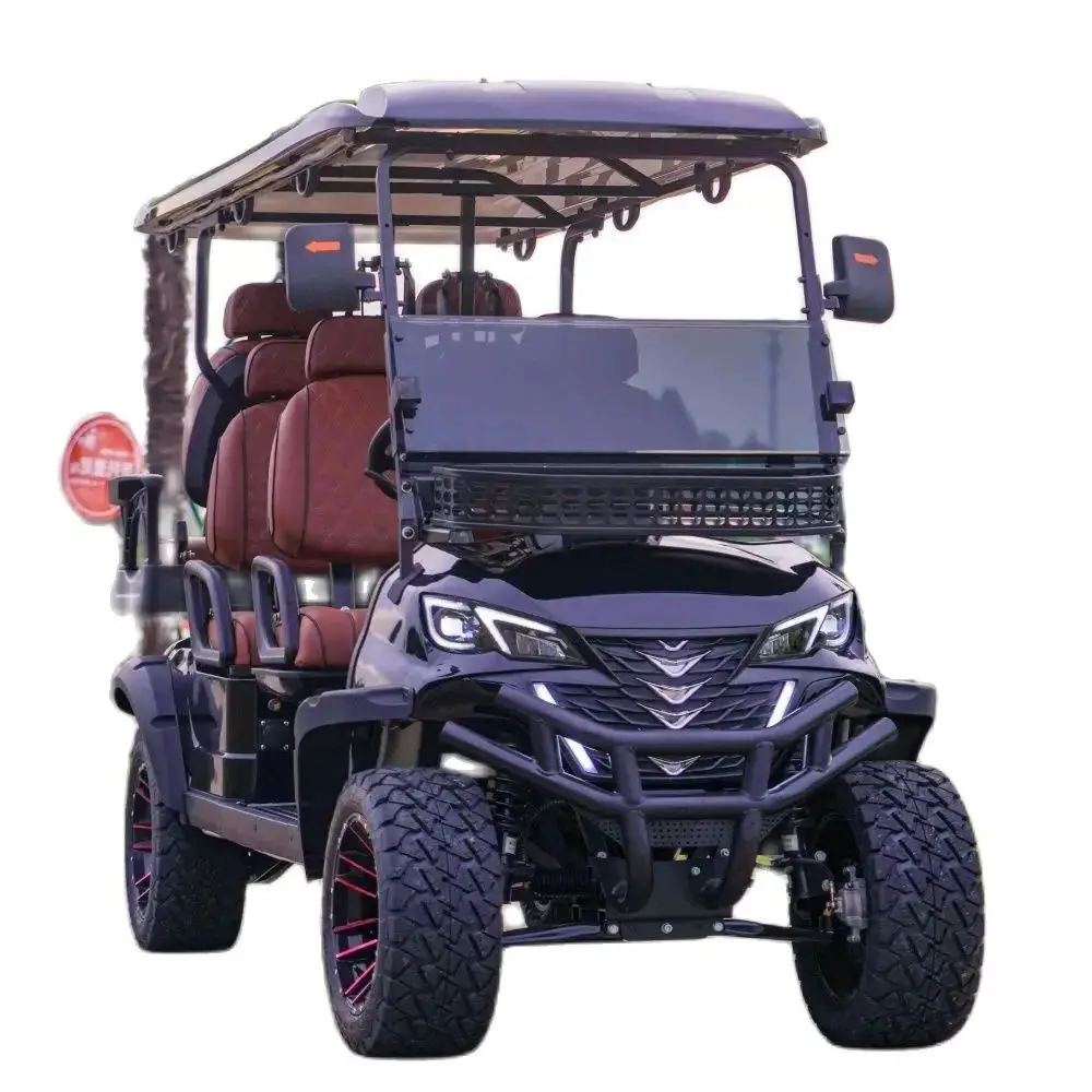 Fashion Style 5000/7000W Big Power Motor And 60V 72V Lithium Battery Long Distance 6 Seats Electric Golf Cart