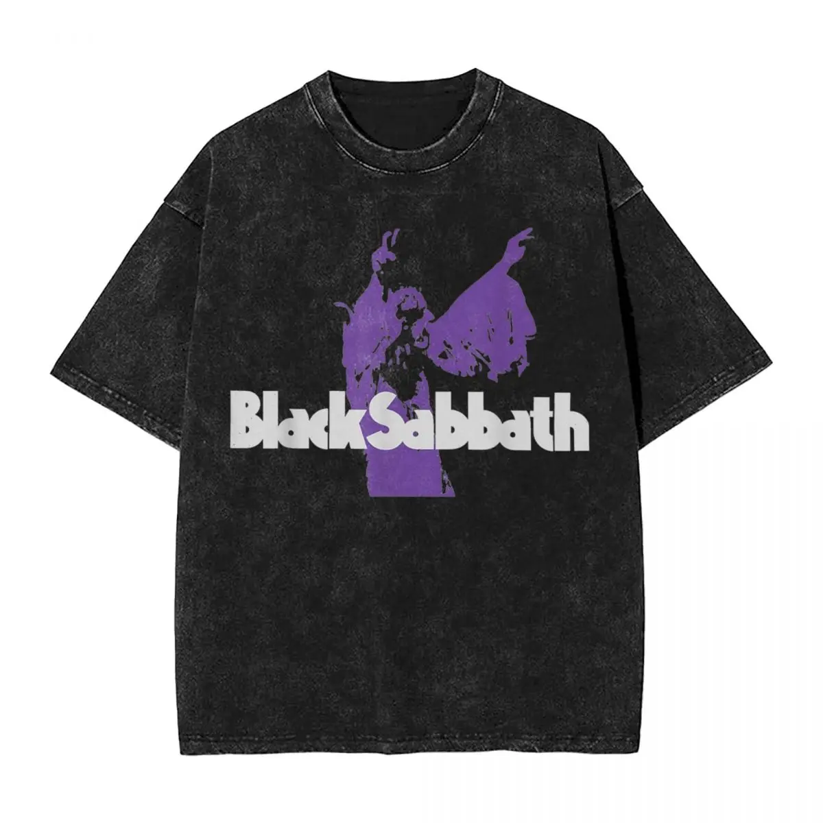 Black Sabbathes Music Purple T Shirt Hip Hop Washed 100% Cotton Oversize T-Shirts  Vintage for Men Women Streetwear Summer Tees