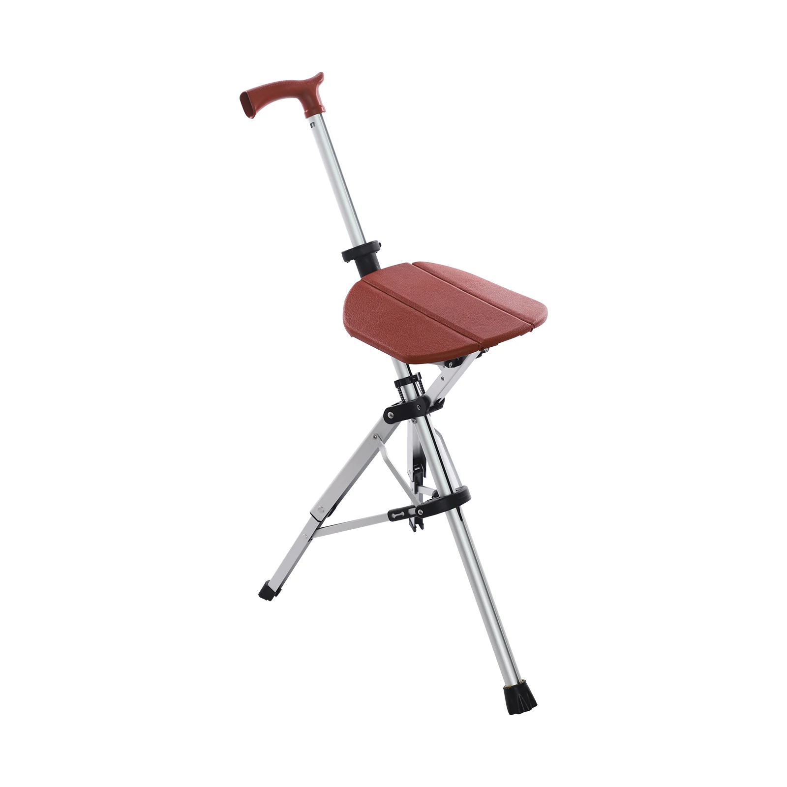 Klappbarer Gehstock mit Sitz, 4,72 Zoll, aus Aluminiumlegierung, Krückenstuhl für ältere Menschen mit Hocker, faltbarer Gehstockstuhl, 264,55 Pfund – Detail 5