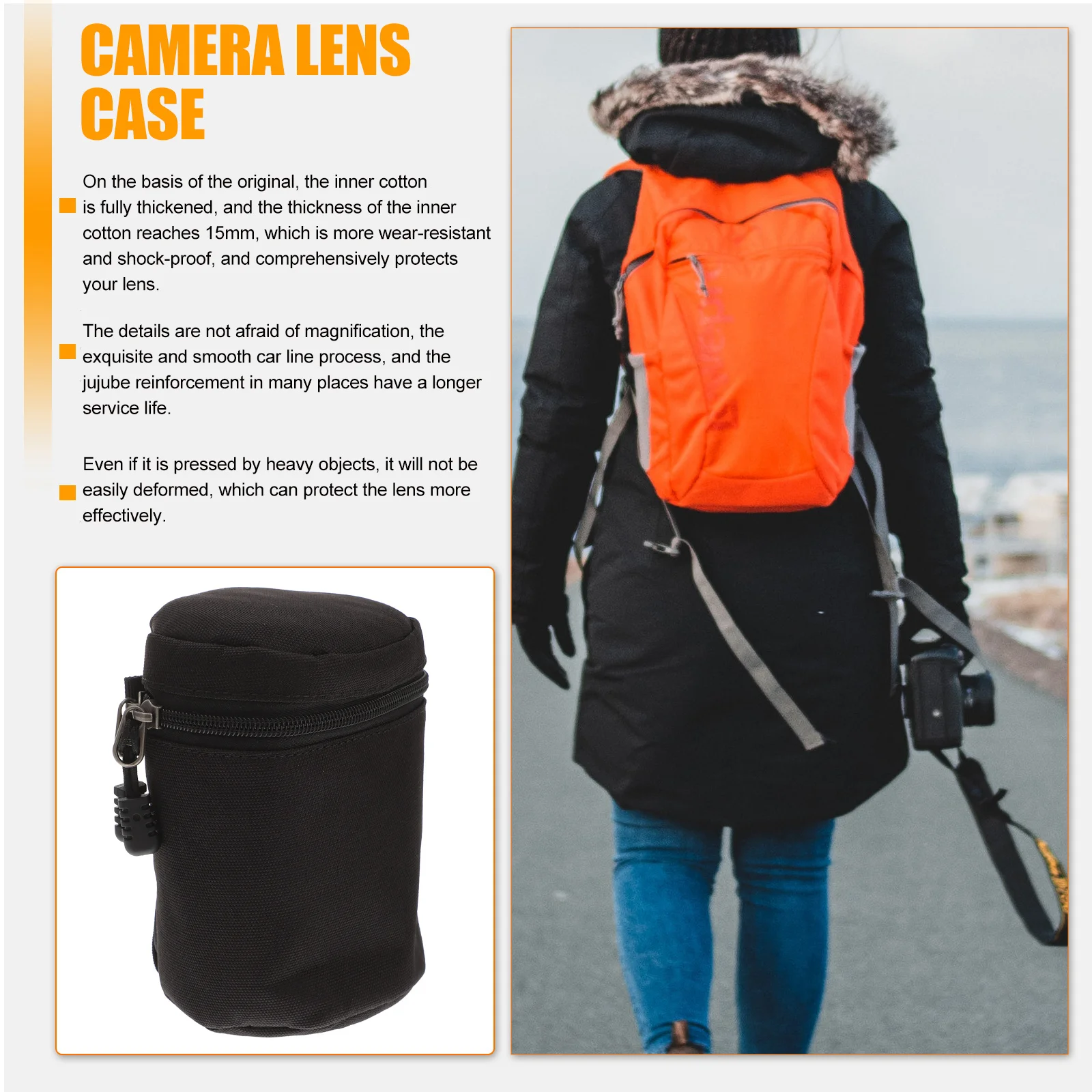 

Stylish Lightweight Camera Lens Case Compact Scratch Resistant Storage Bag for Professional Hobbyist Camera Lens Case