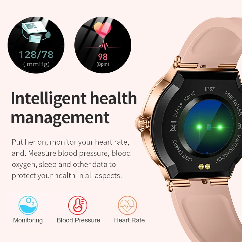 LIGE kobiety inteligentny zegarek przypomnienie połączeń kamera Bluetooth pulsometr IP68 wodoodporny piękny zegarek panie Smartwatch 2022 + Box