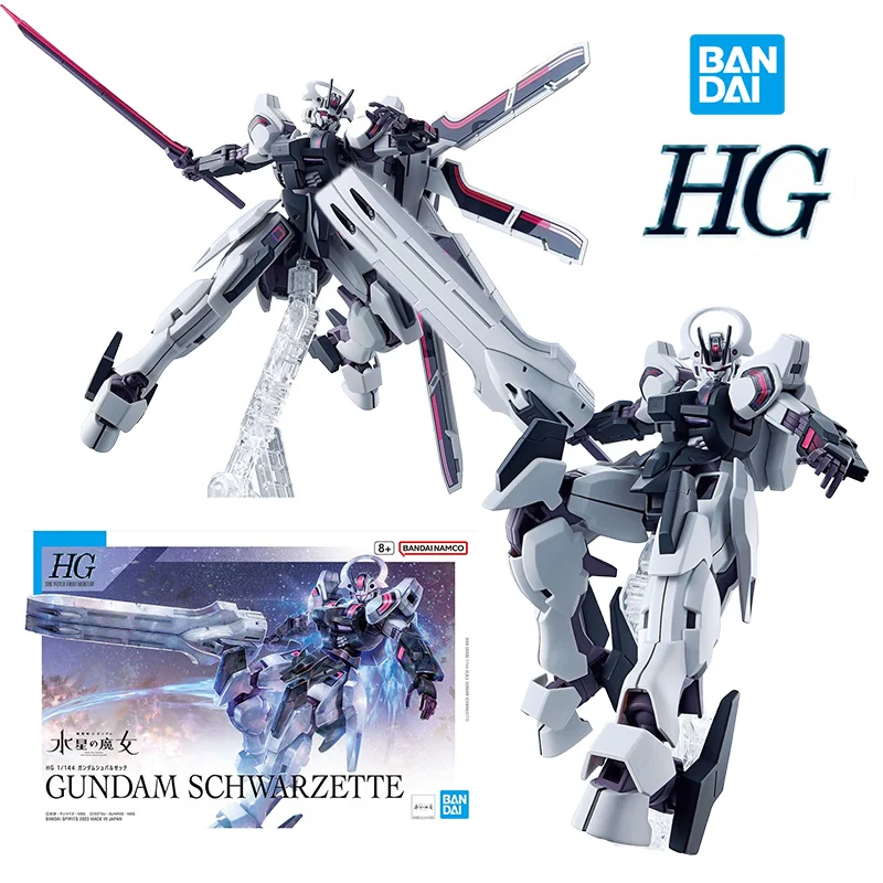 Bandai HG 1/144 Gundam Schwarzette 14Cm The Witch From Mercury Anime Original Action Figure Model Assemble Toy Gift Collection