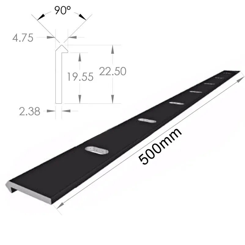 2Pcs Openbuilds OpenRail Linear Rail V-Slot Rail Aluminum Extrusion Open Rail Length 500mm Black Anodized