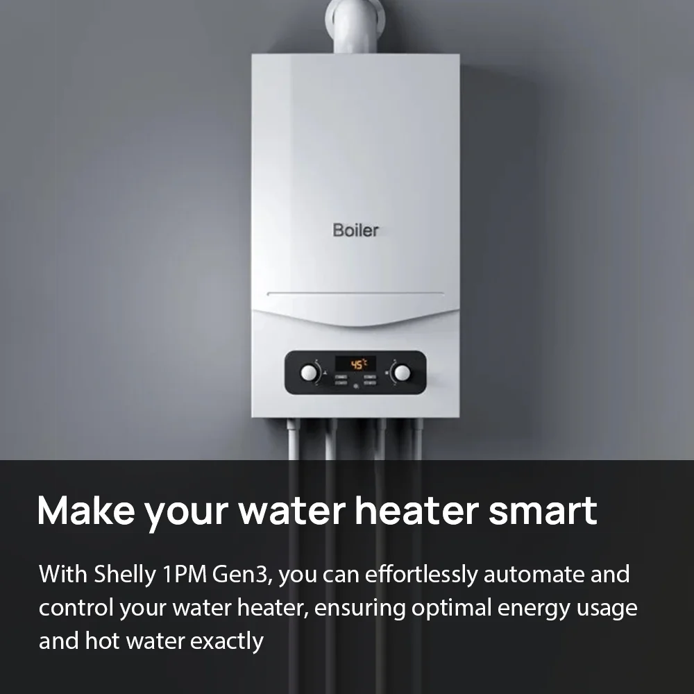 Shelly 1PM Gen3 Wi-Fi Smart Switch With Power Metering 1 Channel 16A free cloud data storage analysis energy usage optimization