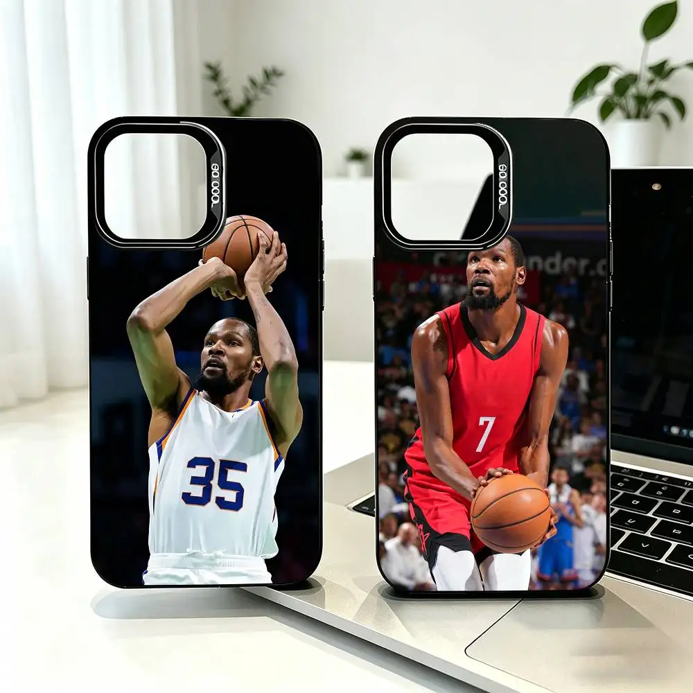 Capa de Celular Basquete Kevin Durant-t 35 para iPhone 17, 16, 15, 14, 13, 12, 11 Plus, Pro Max, XS, Capa Colorida Prata e Preta