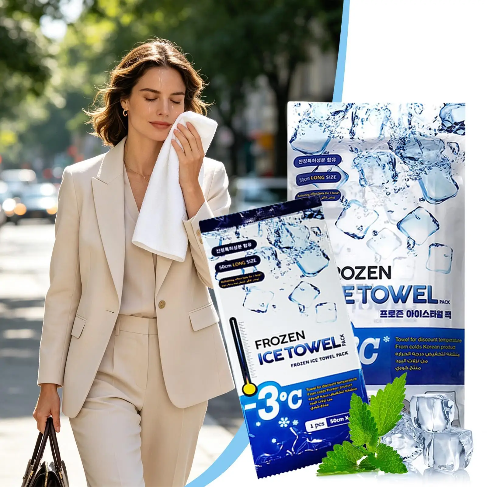 Cooling Wipes Ice Cold Face Towel Portable Outdoor Body Wipes Summer Travel Essential Quick Chill Sweat Cooling Down Wipes