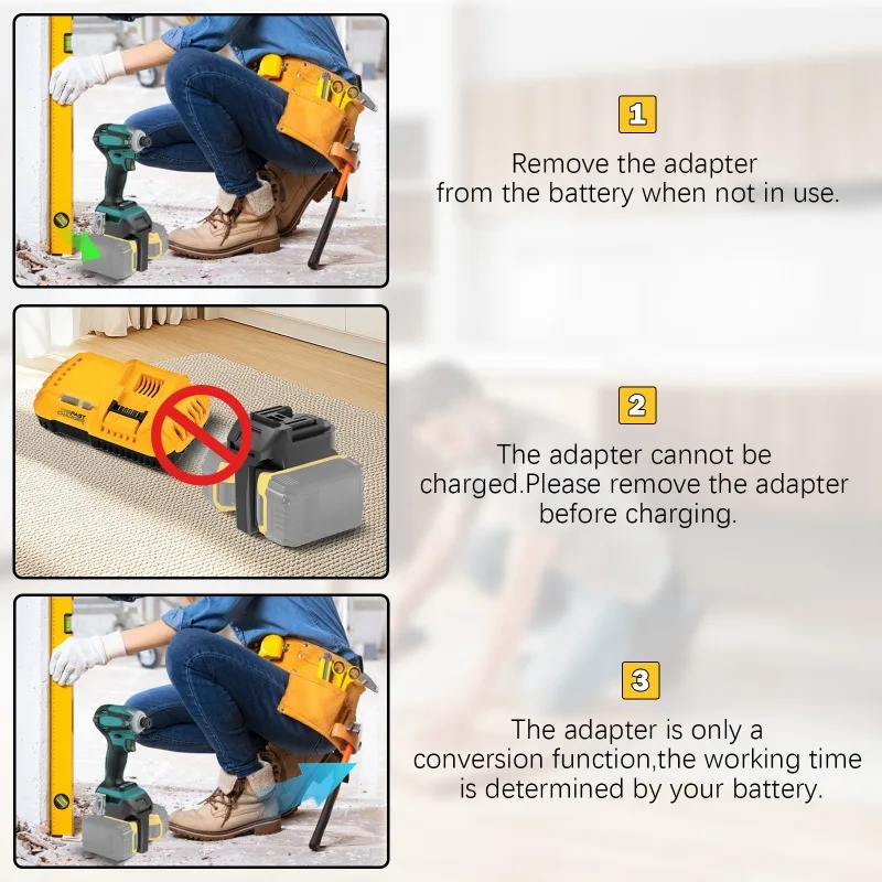 Adaptador de bateria ALASICKA 2 em 1 para 2 pacotes para baterias de íon-lítio Dewalt 20V Converter para funcionar para Toos de energia sem fio Makita 18V