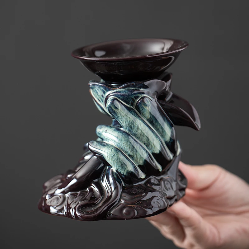 1 set of creative lazy tea set semi-automatic hand teapot magnetic rotating water guide tea set Chinese Kung Fu tea set