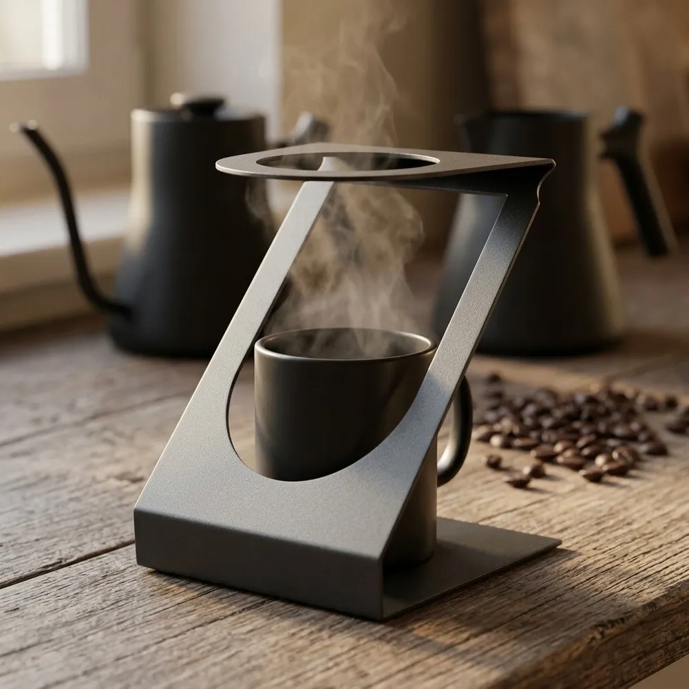 Stainless Steel Z-Shaped Coffee Dripper Holder Designed for Stable Support During Hand-Poured Brewing at Home or Cafe