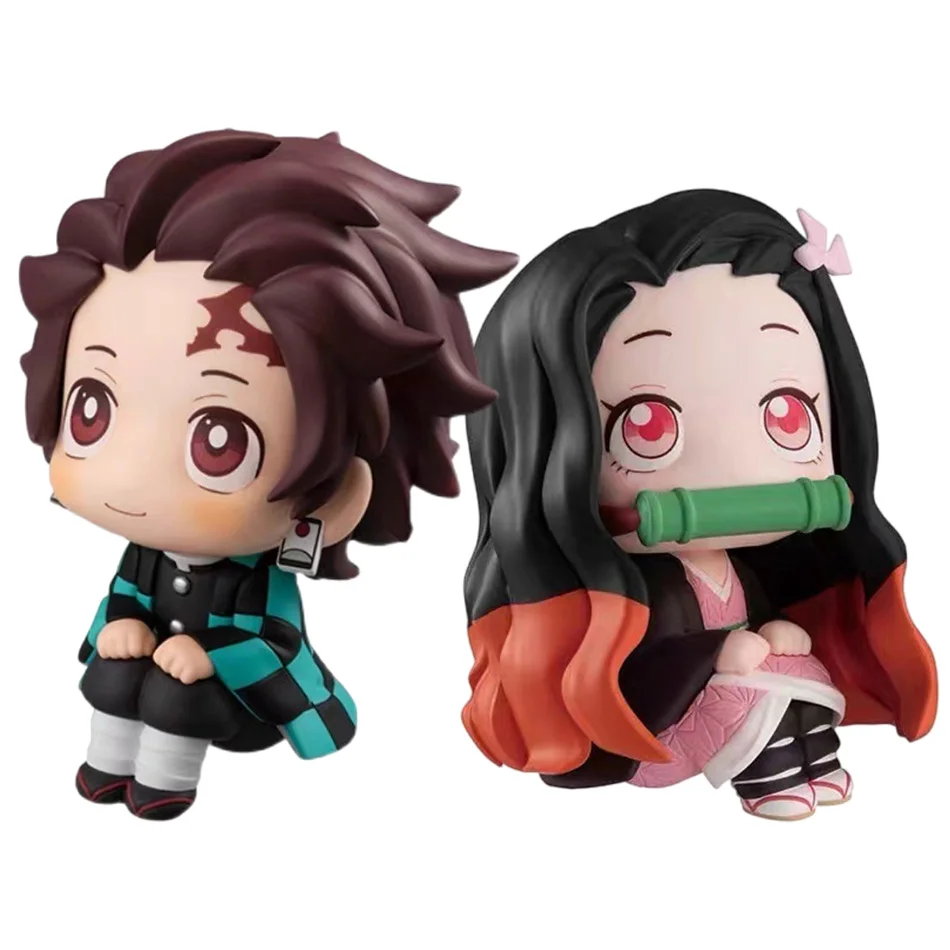 

Hot Anime 8-9cm Cute Q Versão Demon Slayer Action Figure Sentada Tanjiro Kamado Nezuko PVC Action Model Kid Toy Gift In Stock
