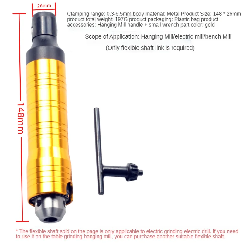 Flexible Shaft Tube Extension with 0.3-6.5mm Drill Chuck for Dremel Die Grinder Hand Drill Electric Rotary Tools