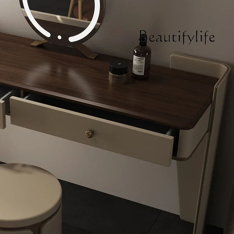 40 L Italian light luxury solid wood dresser large flat master bedroom modern simple high-end black walnut makeup table