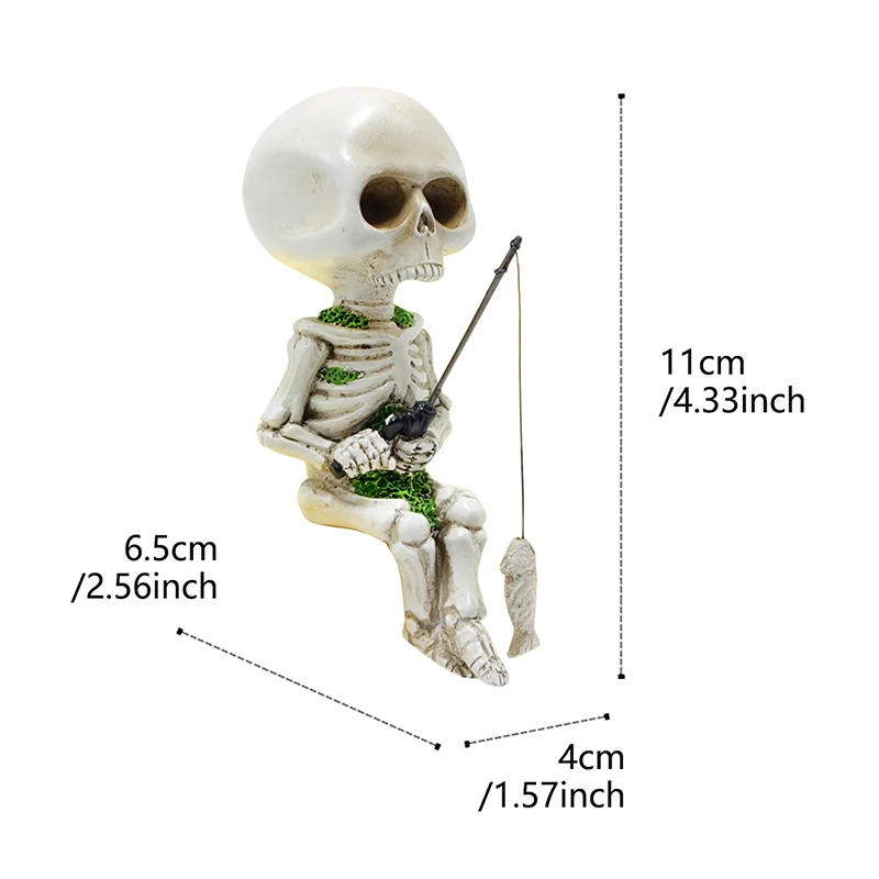 Женская фигурка из высококачественной смолы, жуткая фигурка Рыбалки На Хэллоуин, мини-орнамент из смолы для любителей Хэллоуина
