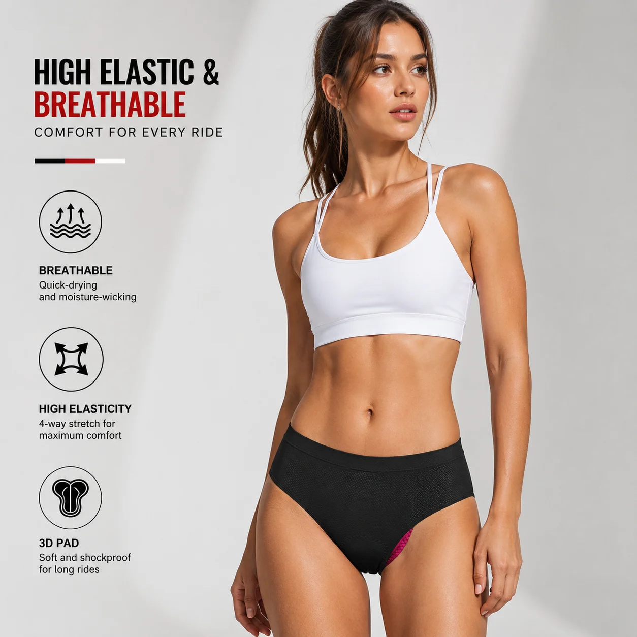 XINTOWN Women Cycling Shorts MTB Road Bike Riding Underwear Gel 3D Padded Triangle Shorts Breathable Underpants Women's Briefs