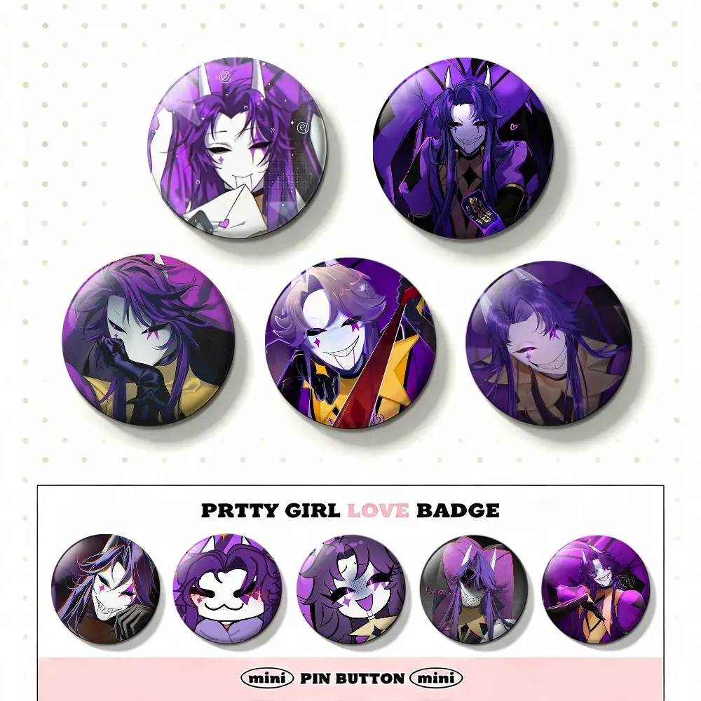 Game Anime The F-Freak C-Circus Jester Laser Badge Creative Pins Brooch for Bag Clothes Hat Decor Gifts Fans Collect