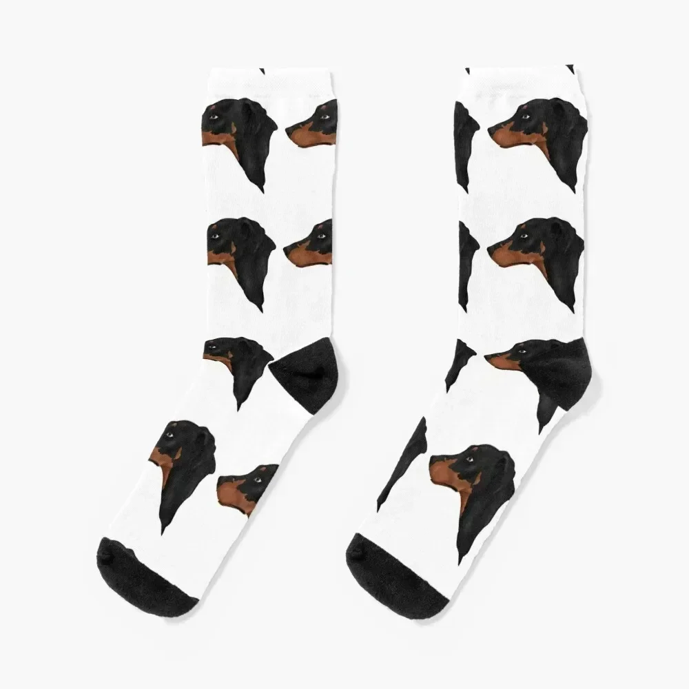 

Black and tan natural ears Doberman Socks shoes short Sports Man Socks Women's