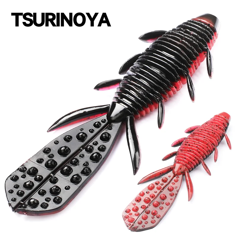 TSURINOYA Shrimp Creature Baits NEBULA 98mm 7.5g 6pcs Soft Fishing Lure No Sinker Rig Fishing Tackle Soft Plastics Baitfish