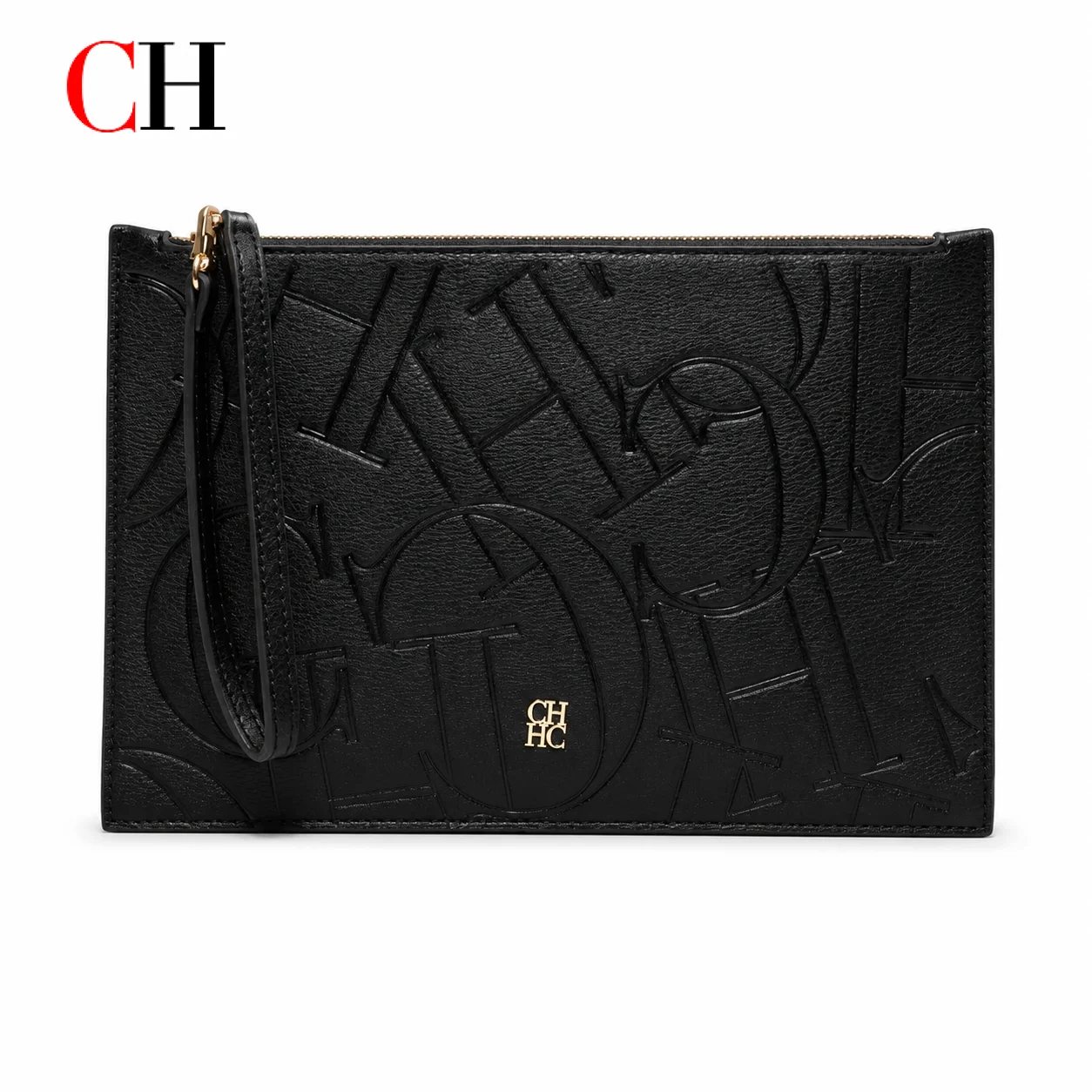 CH Women Embossed Wristlet Clutch Purse Zip Long Wallet Card Holder Elegant Handbag Fashion Evening Accessory
